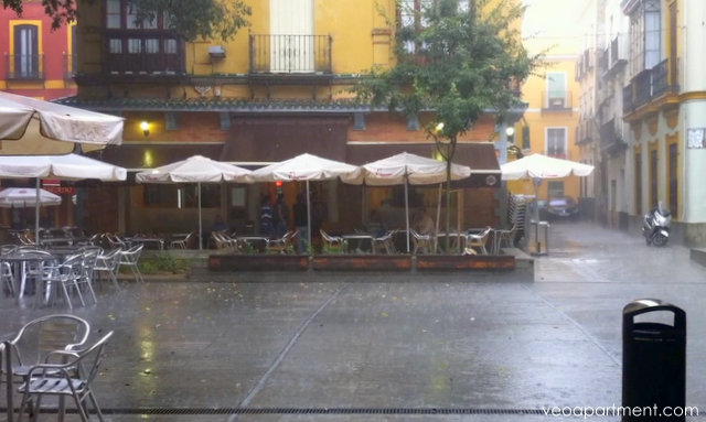 rainy plaza
